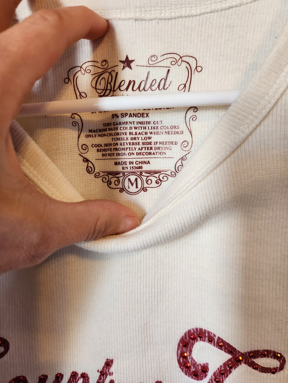 Country Club Cream Muscle Tank with Red Script - Picture 2 of 3